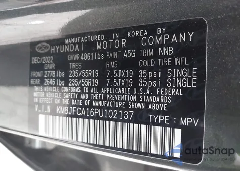 2023 Hyundai Tucson Hybrid Sel Convenience z USA, uszkodzony, nr VIN KM8JFCA16PU102137